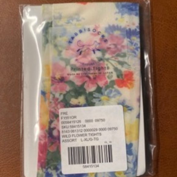 Tabbisocks floral tights size L-XL - Picture 1 of 2